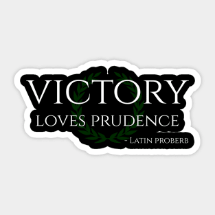 Victory Loves Prudence Inspiring Latin Saying Sticker